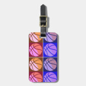 アールポップ・アートのバスケットボール ラゲッジタグ (正面縦)