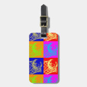 アールポップ・アートのバスケットボール ラゲッジタグ (正面縦)