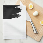 アールポップ・アートのバッファローバイソンシルエット キッチンタオル (四つ折り)