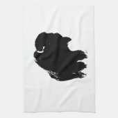 アールポップ・アートのバッファローバイソンシルエット キッチンタオル (縦)