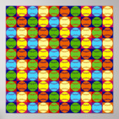 アールポップ・アートのベースボールパターン ポスター (正面)