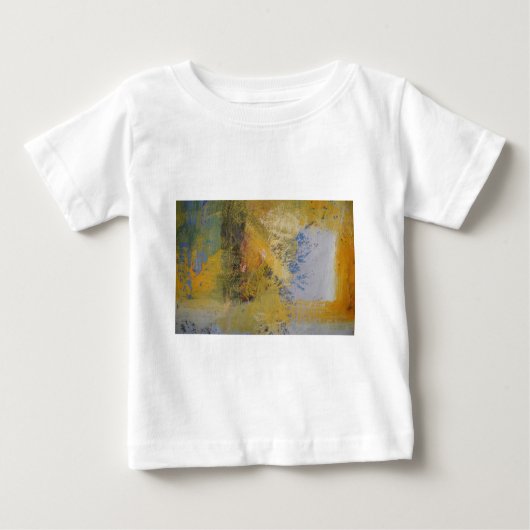アールモダンイエロー抽象芸術ア絵画ート ベビーTシャツ (正面)