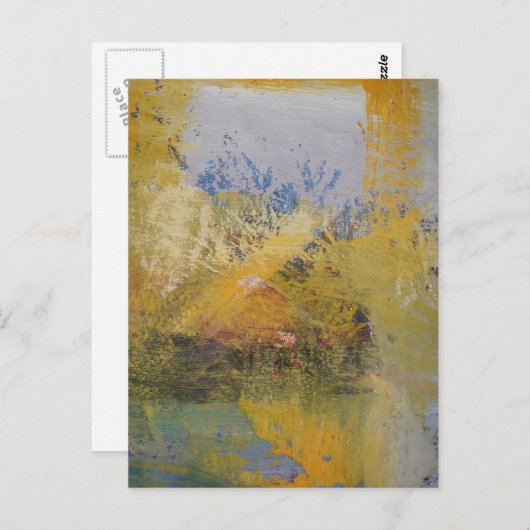 アールモダンイエロー抽象芸術ア絵画ート ポストカード (正面/裏面)