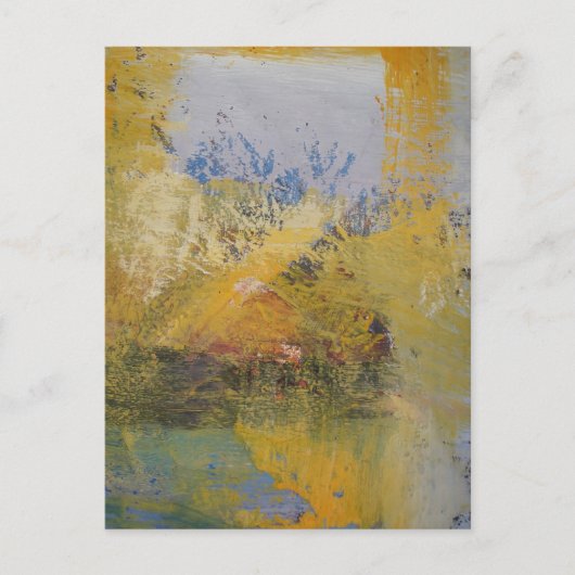 アールモダンイエロー抽象芸術ア絵画ート ポストカード (正面)