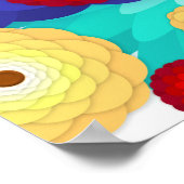 アール数々のデコール花柄 ポスター (角)