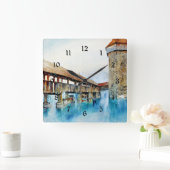 アール素晴らしズの絵画カペルブルケ スクエア壁時計 (ホーム)