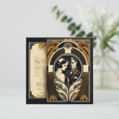 アール・デコのウェディングテーマ 招待状 (スタンド正面)