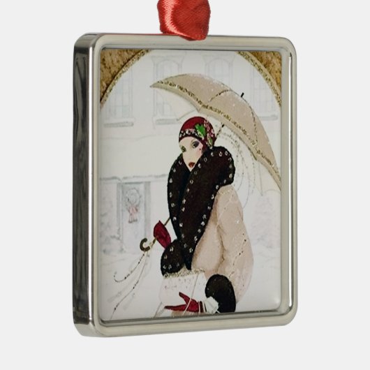 アール・デコのレトロのヴィンテージのクリスマスの休日のオーナメント メタルオーナメント (右)