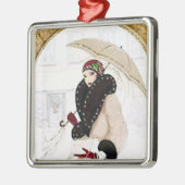 アール・デコのレトロのヴィンテージのクリスマスの休日のオーナメント メタルオーナメント (左)