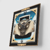 アール・デコのレトロカー スクエア壁時計 (傾斜)