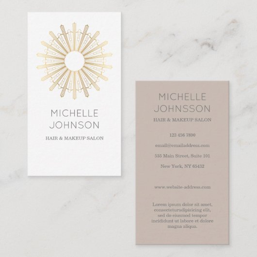 アール・デコの太陽の名刺 名刺 (正面/裏面)