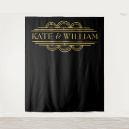アール・デコの歓迎の結婚式の写真ブースの背部低下 タペストリー