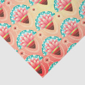 アール・デコの珊瑚のピンクの花 薄葉紙 (詳細)