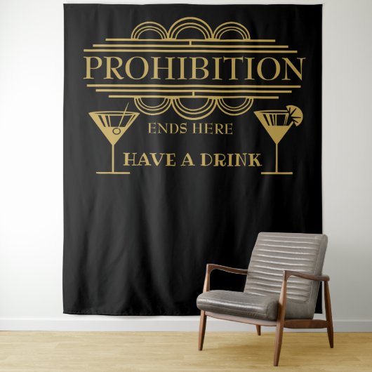 アール・デコの禁止の結婚式の写真ブースの背部低下 タペストリー (インサイチュ)