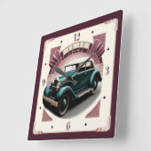 アール・デコの車 スクエア壁時計 (傾斜)