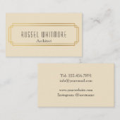 アール・デコの金ゴールドフレーム 名刺 (正面/裏面)