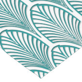 、アール・デコ美しい、新しい、テンプレート、ティール（緑がかった色）、白、CU ロングテーブルランナー (コーナー)