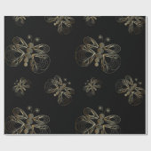 "アール・デコ"の金蝶パターン ラッピングペーパー (フラット)