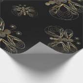"アール・デコ"の金蝶パターン ラッピングペーパー (角)