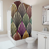 アール・デコ、アールヌーボー、紅葉、金ゴールド、上品、ヴィンテージ シャワーカーテン (インサイチュ)