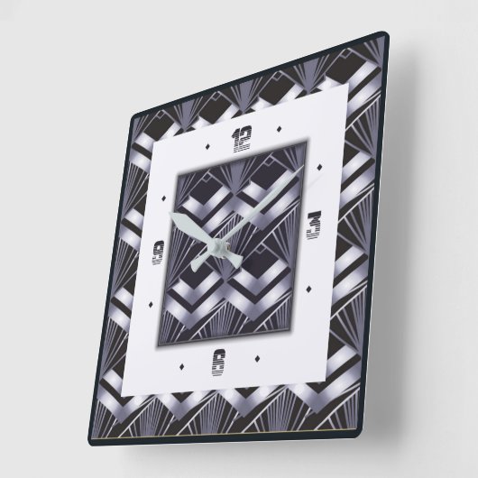 アール・デコ スクエア壁時計 (傾斜)