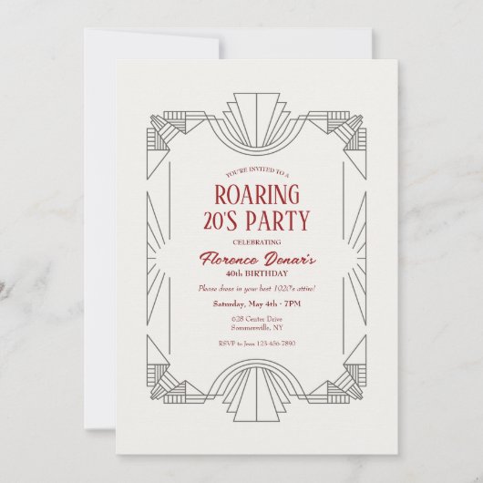 アール・デコ・フレーム 招待状 (正面)