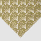 アール・デコ、帆立貝、パターン、金ゴールド、白、銀、上品、 薄葉紙 (詳細)