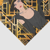 アール・デコ、足ひれの女の子、ヴィンテージ、素晴らしいGatsbyの上品、 薄葉紙 (詳細)