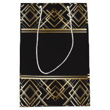 アール・デコ、黒、エレガント、準備ができたモノグラムシックな金ゴールド、