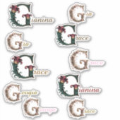 アール・ヌエボーGの文字のビニール名前ステッカー シール (正面)