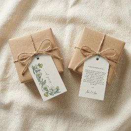 アール・ヌーヌ様式のクリーム色の結婚式のサンキューカード ギフトタグ