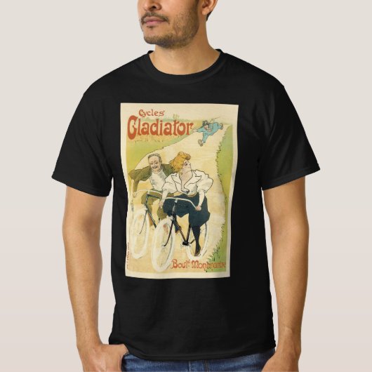 アール・ヌーヌ゙ォー 古風 グラディエーター自転車  Tシャツ (正面)