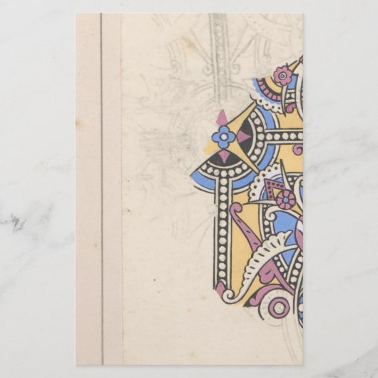 アール・ヌーボー抽象テキスタイル クリストファー・ドレッサー 便箋 (正面)