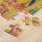 アール・ヌーボー時代の扇を持つ女性の絵 ジグソーパズル (側面)