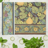 アール・ヌーボー様式のヴィンテージ花卉芸術 野菜、カボチャ キッチンタオル (折り畳み)