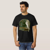 アール・ヌーボー様式のヴィンテージ オウル コイン 本 Tシャツ (正面フル)