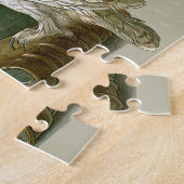 アール・ヌーボー様式の古風なデザイン - 本とコインとフクロウ ジグソーパズル (側面)