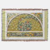 アール・ヌーボー様式の孔雀と鶏と葡萄のヴェルヌイユ スローブランケット (正面)