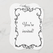 アール・ヌーボー風のヴィンテージスタイルの招待状 招待状 (正面/裏面)