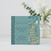 アール・ヌーボー・ピーコックのディナー招待状 招待状 (スタンド正面)