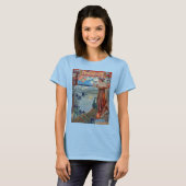 アール・ヌーボー ペコックの女性 Tシャツ (正面フル)
