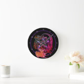 アール・ヌーボー・ペンタクル・ドラゴン ラウンド壁時計 (ホーム)