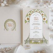 アール・ヌーボー ヴィンテージ ウェディング シャワー 招待状 デコ