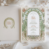 アール・ヌーボー ヴィンテージ ウェディング シャワー 招待状 デコ