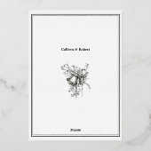 アール・ヌーボー ヴィンテージ ウェディング メニュー 箔招待状 (裏面)