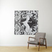 アール・ヌーボー: 花と鳥のイラスト タペストリー (インサイチュ(横))