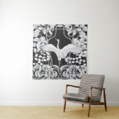 アール・ヌーボー: 花と鳥のイラスト タペストリー (インサイチュ)