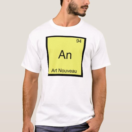 アール・ヌーヴォーで面白い化学元素記号 Tシャツ (正面)