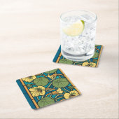 アール・ヌーヴォーなす 蓮 青金 Verneuil スクエアペーパーコースター (インサイチュ)