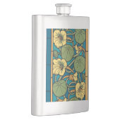 アール・ヌーヴォーなスイカズラの青と金の花のヴェルヌイユ フラスク (右)